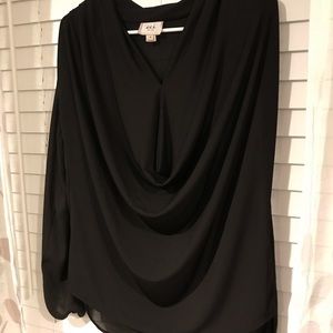 Black Open Sleeve Blouse